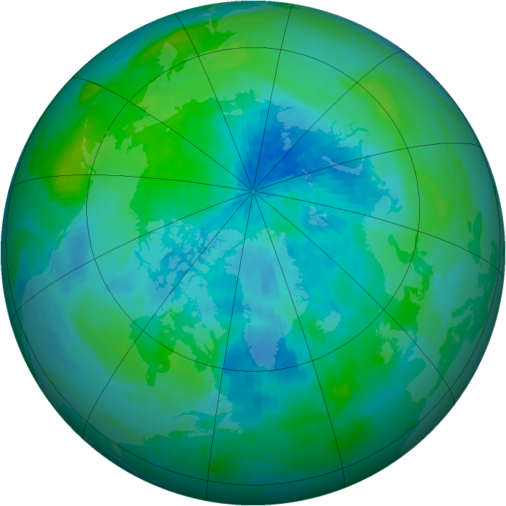 Arctic ozone map for 13 September 2000